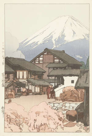 
	
		Hiroshi Yoshida, Japanese 1876-1950, Fujiyama from Futanasu, 1928, woodblock print in...