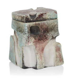 
	
		David Solomon (Contemporary), 
		 
		Hand built Studio pottery jar and cover, 1995,...