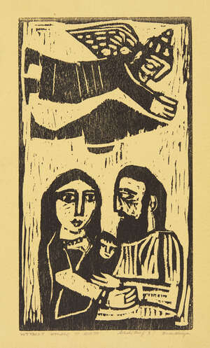 
	
		Badri Narayan, (Indian, 1929-2013), Homage To Birth, 1976, woodcut on card, artist proof...