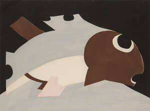 
	
		Natalia Goncharova, 
		Russian 1881-1962- 
		 
		Untitled composition, Fish; 
		 
		