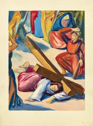 Theodor Kern, &nbsp;Austrian/British 1900&ndash;1969 -&nbsp;Three studies for the Stations of the Cross...