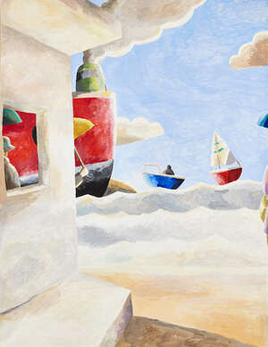 
	
		Emrys Williams, 
		British b.1958 - 
		 
		Sunny Spells, Warm Day, 1993; 
		 
		acrylic...
