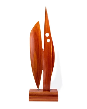 Elvio Becheroni, Italian 1934-2000 - Untitled; wood, signed on the reverse 'Becheroni', H87 x W27 X D15.3 cm (ARR)