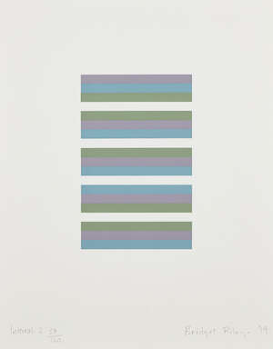 
	
		Bridget Riley CH CBE,
		British b.1931-
		 
		Intervals 2, 2019;
		 
		screenprint in...