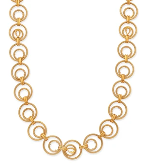 A continental necklace,&nbsp;designed as a series of circular open work textured rope links, seven...