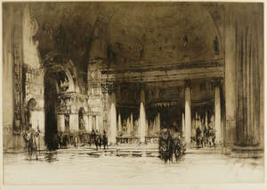William Walcot RBA RE, 
		British 1874-1943- 
		 
		The Basilica of Maxentius;
		 
		etching and aquatint on wove, signed and numbered 41/75 in pencil, 