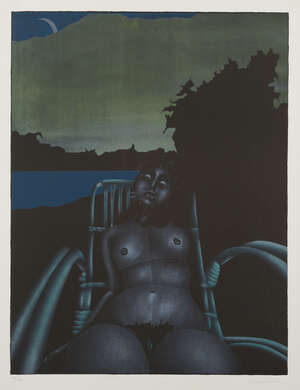 
	
		Paul Wunderlich, 
		German 1927-2010- 
		 
		Twilight (wicker chair), 1971; 
		 
		