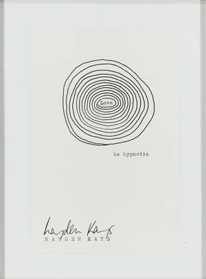 
	
		Hayden Kays, British b.1985- Love is Hypnotic, 2010; printed and hand drawn black ink on...