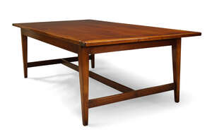 A large mahogany dining table by Titchmarsh and Goodwin, late 20th century, the rectangular six...