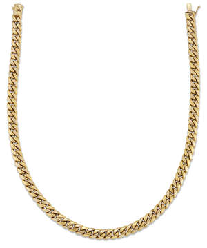 
	
		A necklace, of curb-link design, stamped 750, length 39.5cm.

	

