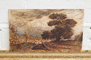 
	
		John Linnell, 
		British 1792-1882- 
		 
		Rising of the River, a preparatory study;