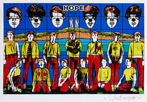 
	
		Gilbert & George,
		British b.1943 & 1942-
		 
		Hope, 1984/2010;
		 
		inkjet print in...
