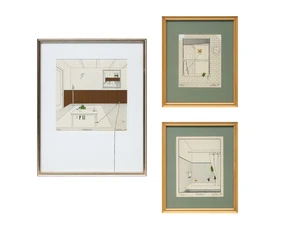 Bernard Zalon,&nbsp;American b.1951-&nbsp;Interiors, 1979; Splash, 1978; and Untitled, 1978;&nbsp;three lithographs in...