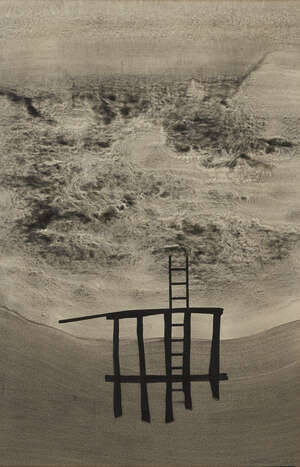
	
		Derrick Greaves, 
		British b.1927-
		 
		Untitled, 1961; 
		
		mixed media on paper,...