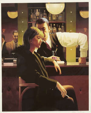 
	
		Jack Vettriano, 
		Scottish b.1951- 
		 
		Cocktails & Broken Hearts, 2003;
		 
		