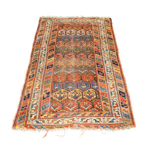 
	
		A South Caucasian rug, late 19th Century, the field with stylised botehs, enclosed by...