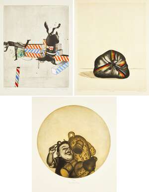 
	
		Peter Nagel, 
		German b.1941- 
		 
		Postsack, 1970; 
		 
		etching with aquatint in...