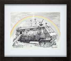 
	
		Banksy, 
		British b.1974- 
		 
		Police Riot Van (Dismaland Gift Print), 2015; 
		 
		