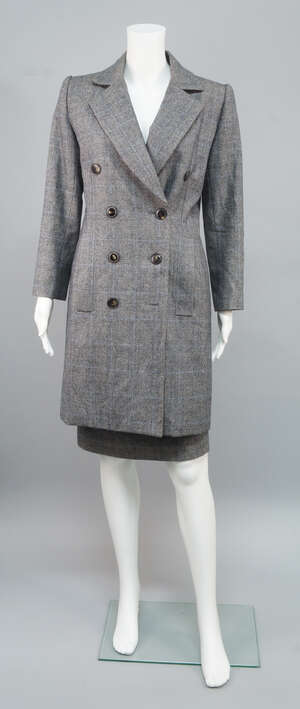 
	
		Yves Saint Lauren rive gauche: a three piece Prince of Wales check suit, comprising...