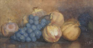 
	
		British School, early/mid 20th century- Still life of Fruit; watercolours, a pair, both...