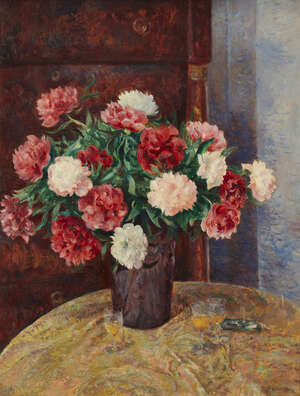 
	
		James Bolivar Manson NEAC,
		British 1879-1945-
		 
		Still life with...