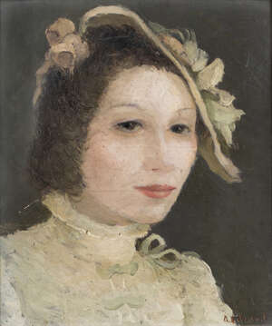 
	
		Dietz Edzard, 
		German 1893-1963 - 
		 
		Portrait of a young Woman, wearing...