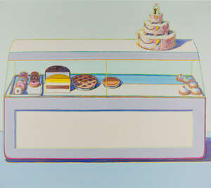 
	
		Wayne Thiebaud, 
		American 1920-2021- 
		 
		Bakery Case, 2018; 
		 
		offset...