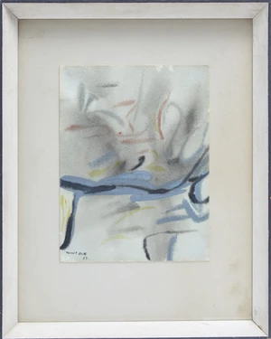 Nasser Assar (Iranian/French 1928-2011),&nbsp;Abstract composition, 1957;&nbsp;watercolour on paper, signed...