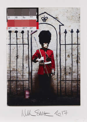 
	
		Nick Smith, 
		British b.1980-
		 
		Banksy, Time Out, 2011;
		 
		collage on Time Out...