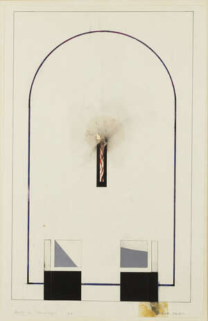 
	
		Derek Hirst, 
		British 1930-2006- 
		
		Study for Romanesque, 1968; 
		 
		mixed media...