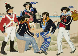
	
		Dr Mary Nicol Neill Armour RSA,
		British 1902-2000-
		
		Sailors ashore;
		
		oil on...