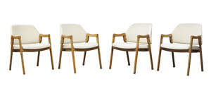 
	
		Ico Parisi (1916-1996), a set of four walnut model '814' armchairs for Cassina,
		
