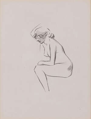 
	
		Jean-Louis Forain, 
		French 1852-1931 - 
		&nbsp;
		A drawing of a nude woman; 
		&nbsp;
		