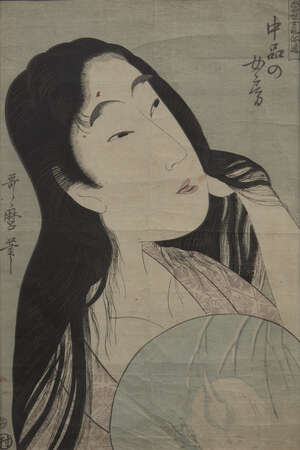 
	
		Kitagawa Utamaro, Japace c.1753-1806, A Wife of the Middle Rank, Meiji reprinting,...
