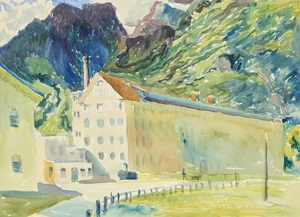 Claude Flight, British 1881-1955 - The Factory, c.1923; watercolour on paper, 34.8 x 48.3 cmProvenance:with Archeus Fine Art, London (according to the label 
