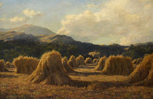 
	
		Duncan Cameron, 
		Scottish 1837-1916- 
		 
		Harvest Field near Brig-o-Turk, 1880;...
