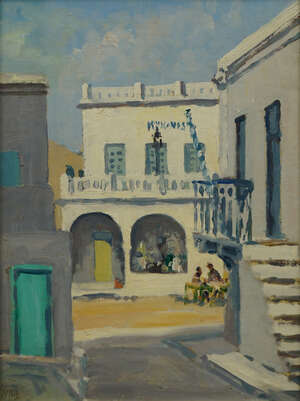 RTO Hugh Boycott Brown, 
		British 1909-1990-
		Mykonos;
		oil on board, signed with initials, 41x30.5cm (ARR)