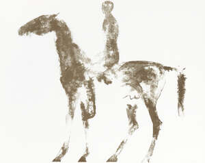 
	
		Dame Elizabeth Frink CH DBE RA, 
		British 1930-1993- 
		 
		Small Horse and Rider, 1970;...