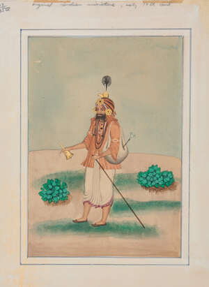 Bishan Singh (1836-1900) attributed, Holy Man, North India,1870-80, opaque pigments heightened...