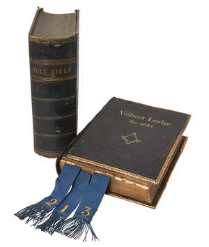 
	
		Two Family bibles, late 18th/early 19th century, one for 'Rev. John Brown', full leather...