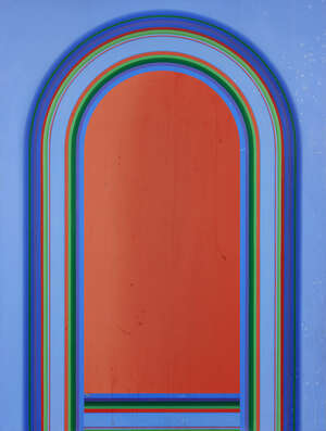 
	
		Derek Hirst, 
		British 1930-2006- 
		 
		Untitled composition; 
		 
		oil on...