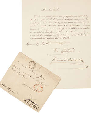 
	
		Maximilian I, Emperor of Mexico.Formal letter to Comte Nicolas Giorgi giving the...
