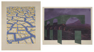 
	
		Menashe Kadishman, 
		Israeli 1932-2015- 
		 
		Bridge, 1971-73; 
		 
		screenprint in...