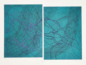 
	
		Stanley William Hayter CBE, 
		British 1901-1988- 
		 
		Diptych [Black & Moorhead], 1967;...