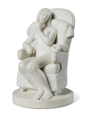 
	
		Attributed to Metello Motelli, Italian, active 1851-1894, an Italian marble model of a...