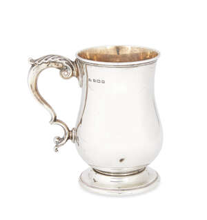 
	
		A silver tankard, Birmingham c.1929, Elkington & Co Ltd.,  of baluster form and acanthus...