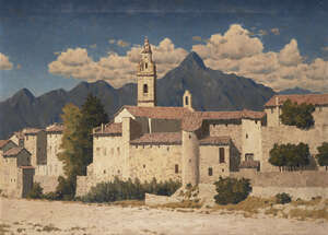 
	
		Christopher Alers Hankey OBE, 
		British 1911-2000- 
		 
		Gandia; 
		 
		oil on...