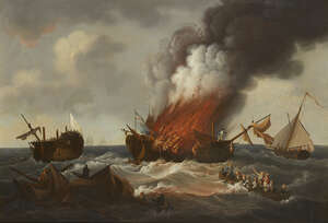 
	
		Follower of Robert Dodd, 
		 
		British 1748-1815- 
		 
		The Quebec and the...