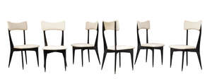 
	
		Italian, a set of six ebonised dining chairs, in the manner of Ico Parisi, 
		Second...