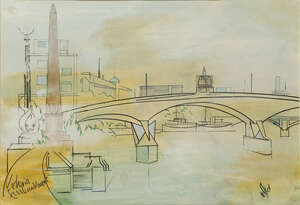 
	
		Walter Nessler, 
		German/British 1912-2001-
		 
		Victoria Embankment, circa...